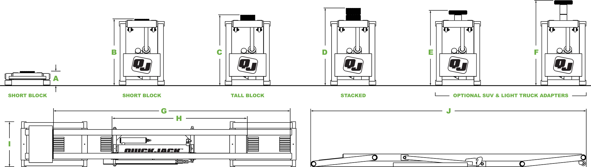 QuickJack specifications diagram
